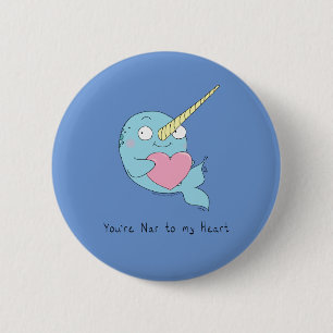 Macaron Rond 5 Cm Caricature Narwhal Cute Kids