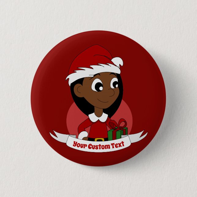 Macaron Rond 5 Cm Caricature pour fille de Noël (Devant)