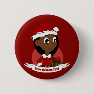 Macaron Rond 5 Cm Caricature pour fille de Noël