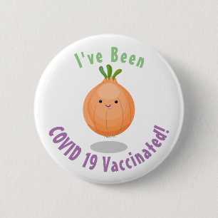 Macaron Rond 5 Cm Caricature vert oignon brun joli