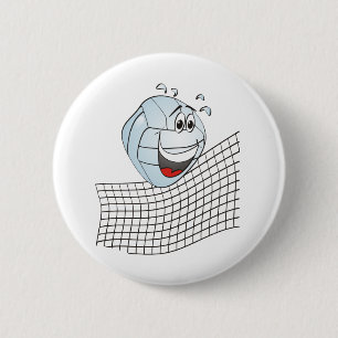 Macaron Rond 5 Cm Caricature volleyball