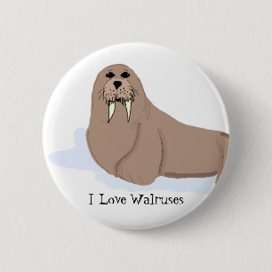 Macaron Rond 5 Cm Caricature Walrus