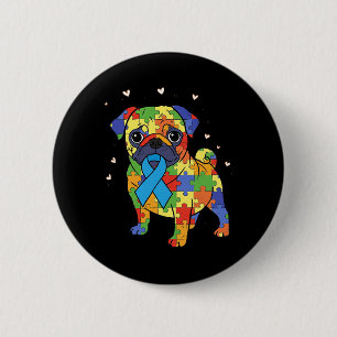 Macaron Rond 5 Cm Carlin Puzzle Sensibilisation sur l'autisme Autist