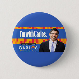 Macaron Rond 5 Cm Carlos Menchaca pour le maire de New York 2021