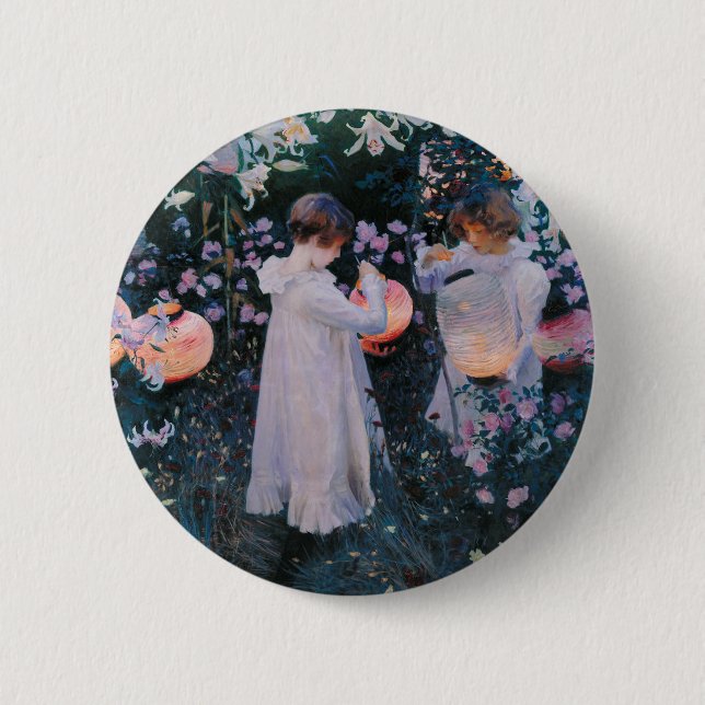 Macaron Rond 5 Cm Carnation Lily Lily Rose John Singer Sargent Art (Devant)