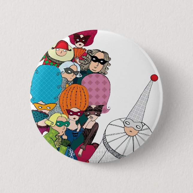 Macaron Rond 5 Cm Carnaval (Devant)