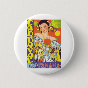 Macaron Rond 5 Cm Carnaval au Panama