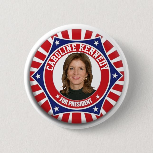 Macaron Rond 5 Cm Caroline Kennedy pour le président 2020 (Devant)