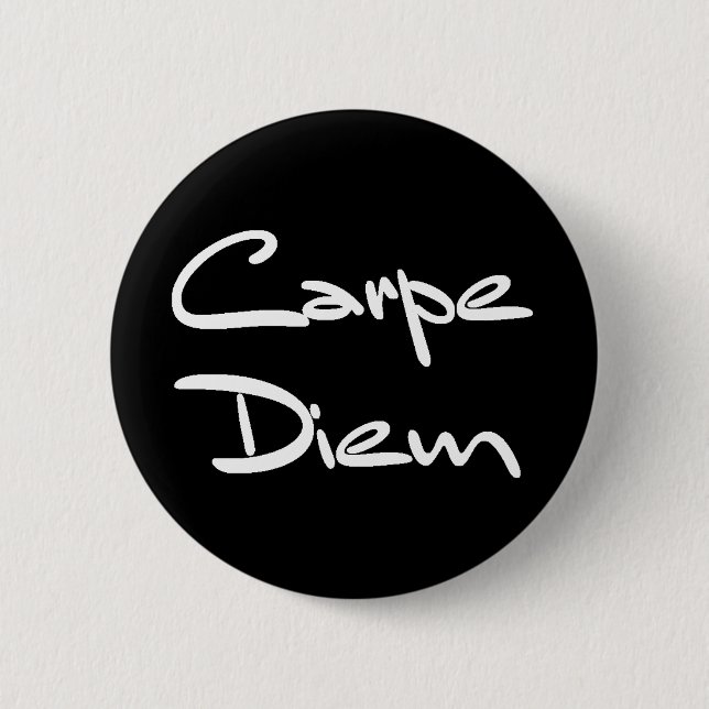 Macaron Rond 5 Cm CARPE DIEM Texte Cool moderne (Devant)