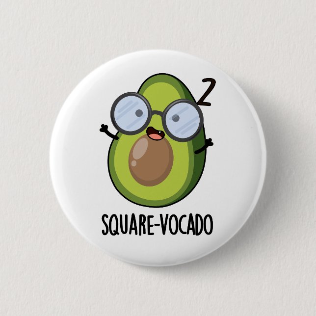 Macaron Rond 5 Cm Carré-vocado Amusant Avocado Pun (Devant)