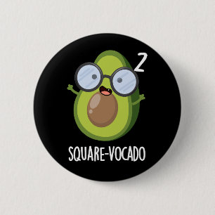 Macaron Rond 5 Cm Carré-vocado Drôle Avocado Pun Dark BG