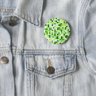 Macaron Rond 5 Cm Carreaux de Piscine, Carreaux de Mosaïque Verts, M