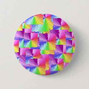 Macaron Rond 5 Cm Carrés d'arc-en-ciel