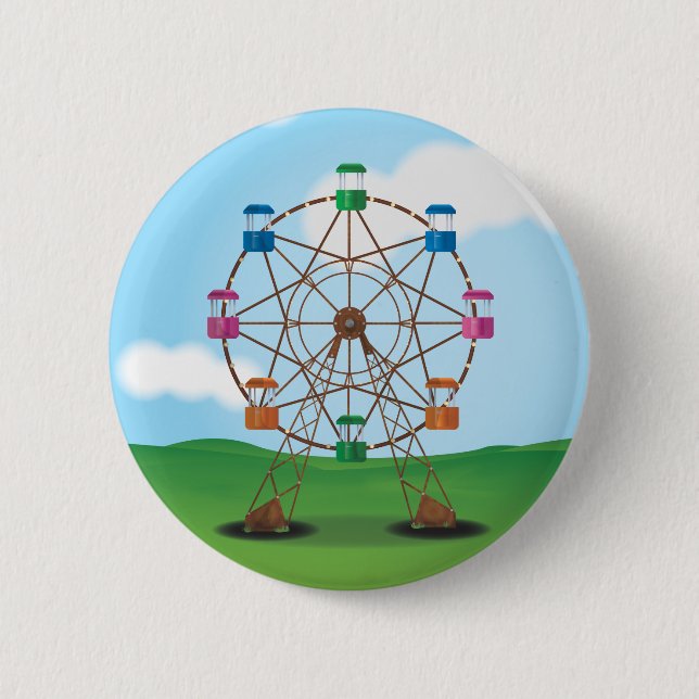 Macaron Rond 5 Cm Carrousel (Devant)