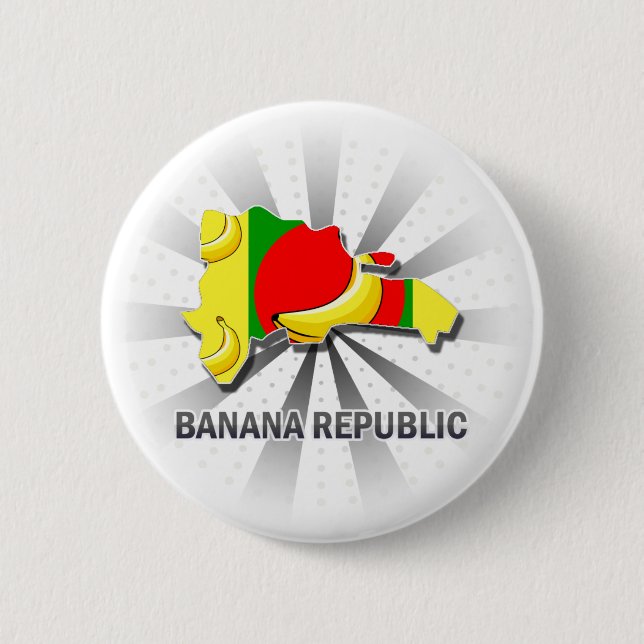 Macaron Rond 5 Cm Carte 2,0 de drapeau de Banana Republic (Devant)