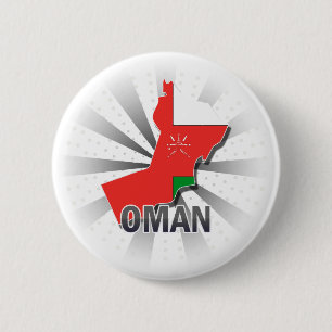 Macaron Rond 5 Cm Carte 2,0 de drapeau de l'Oman