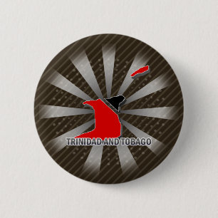 Macaron Rond 5 Cm Carte 2,0 de drapeau du Trinidad-et-Tobago