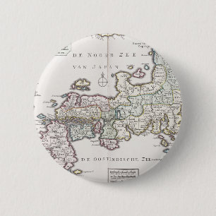 Macaron Rond 5 Cm Carte antique du Japon 1769
