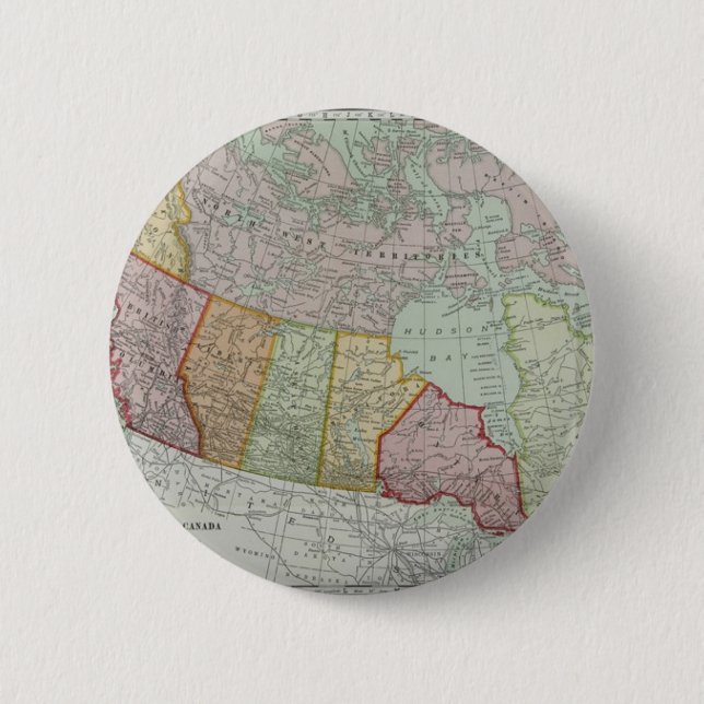 Macaron Rond 5 Cm Carte de bouton du Canada (Devant)