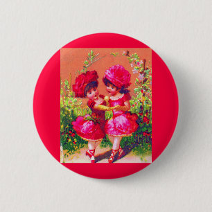 Macaron Rond 5 Cm Carte de commerce victorienne petits danseurs en r