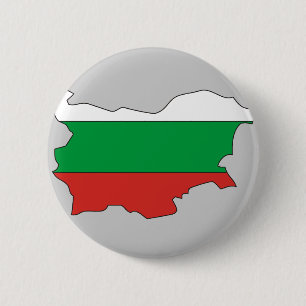 Macaron Rond 5 Cm Carte de drapeau de la Bulgarie