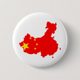 Macaron Rond 5 Cm Carte de drapeau de la Chine normale