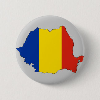 Macaron Rond 5 Cm Carte de drapeau de la Roumanie