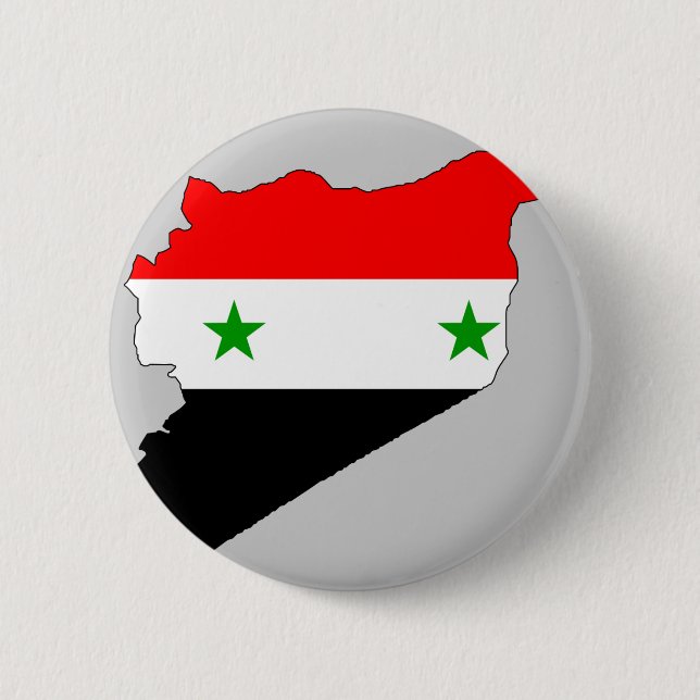Macaron Rond 5 Cm Carte de drapeau de la Syrie (Devant)