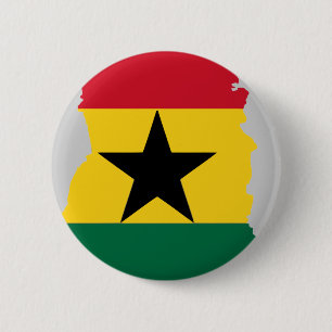 Macaron Rond 5 Cm Carte de drapeau du Ghana
