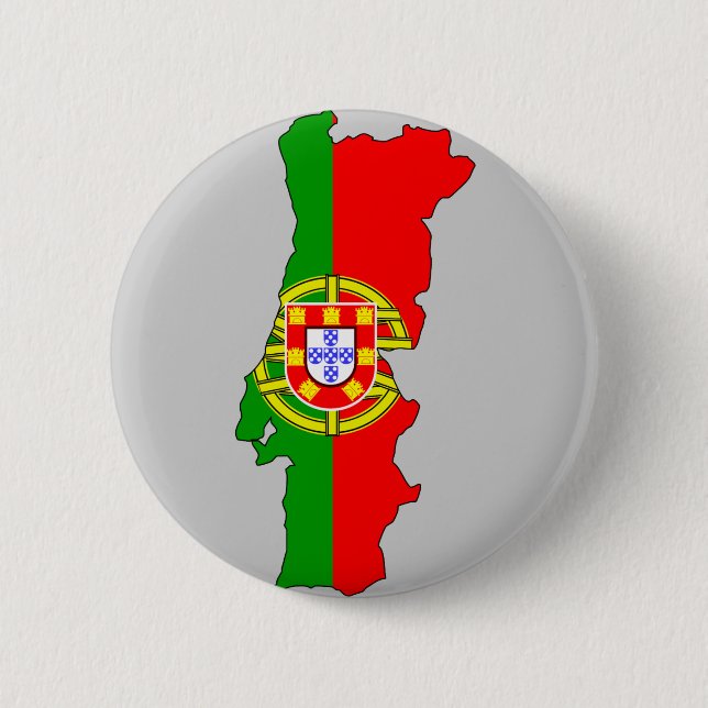 Macaron Rond 5 Cm Carte de drapeau du Portugal (Devant)
