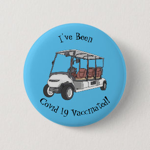 Macaron Rond 5 Cm Carte de golf / dessin animé en voiturette de golf