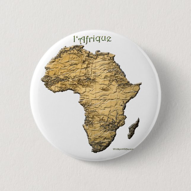 Macaron Rond 5 Cm Carte de la série AFRICA (Devant)