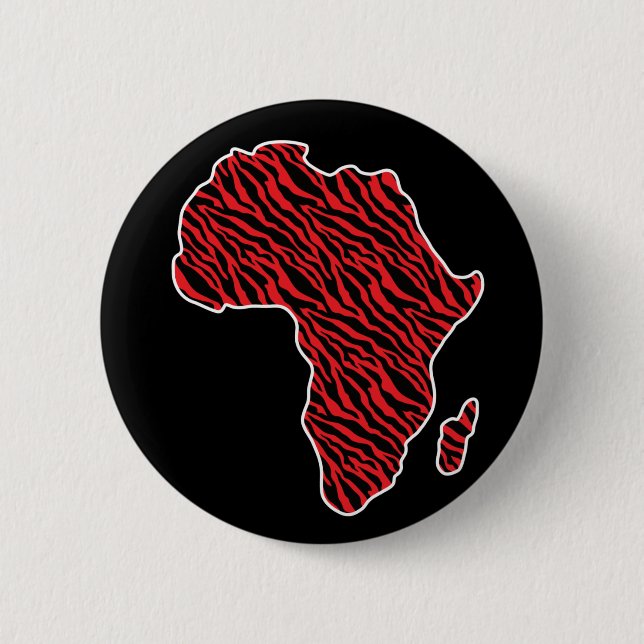 Macaron Rond 5 Cm Carte de l'Afrique Fierté africaine Zèbre modèle (Devant)