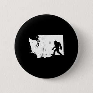 Macaron Rond 5 Cm Carte de l'État de Bigfoot Washington Sasquatch Ho
