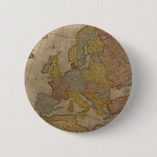 Macaron Rond 5 Cm Carte de l'Europe 1700
