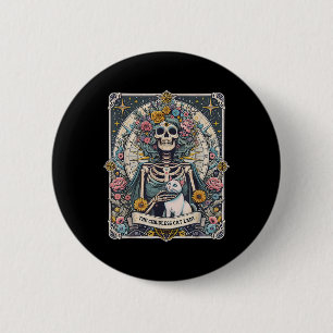 Macaron Rond 5 Cm Carte de tarot de dame de chat sans enfants