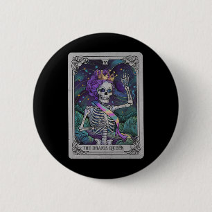 Macaron Rond 5 Cm Carte de tarot de la reine squelette Halloween got