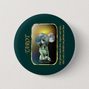 Macaron Rond 5 Cm Carte de tarot - le monde
