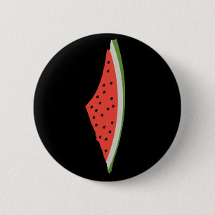 Macaron Rond 5 Cm Carte du drapeau de la pastèque palestinienne. Lib