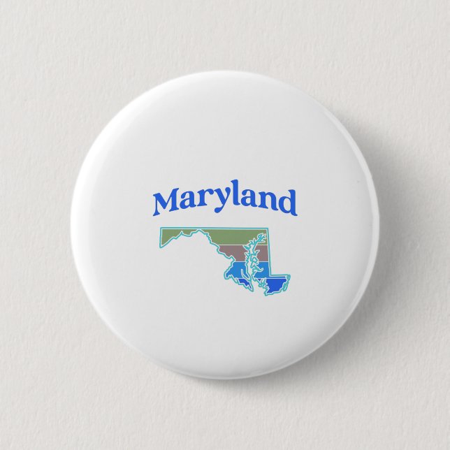Macaron Rond 5 Cm Carte du Maryland (Devant)