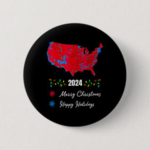 Macaron Rond 5 Cm Carte électorale 2024 Joyeux Noël Trump Nouveau Pr