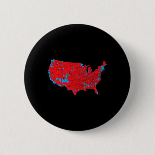 Macaron Rond 5 Cm Carte électorale 2024 Red Trump Vance Defeat Blue