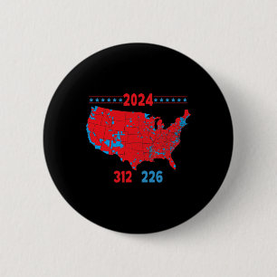 Macaron Rond 5 Cm Carte électorale 2024 Trump 312 Red 2024 Election