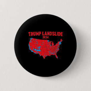 Macaron Rond 5 Cm Carte électorale 2024 Trump Défilé Élections rouge