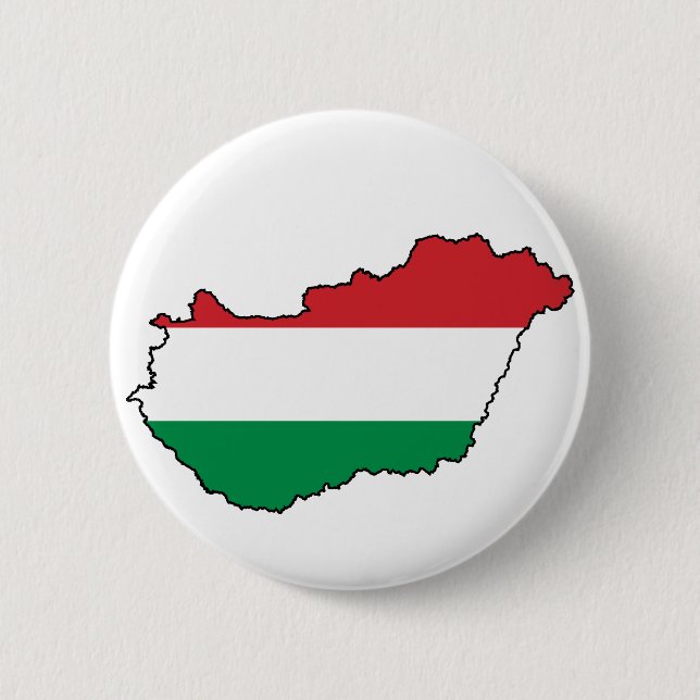 Macaron Rond 5 Cm Carte HU de drapeau de la Hongrie (Devant)
