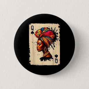 Macaron Rond 5 Cm Carte Reine de la Mélanine Africaine Histoire Noir