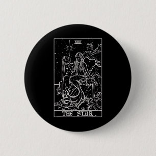 Macaron Rond 5 Cm Carte Star Tarot Halloween Mermaid Gothic Witch