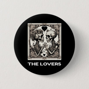 Macaron Rond 5 Cm Carte Tarot Vintage Skeleton Goth Hallow