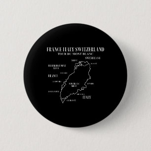 Macaron Rond 5 Cm Carte Tour Du Mont Blanc France Italie Suisse Hi