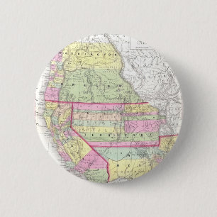 Macaron Rond 5 Cm Carte vintage des Etats-Unis occidentaux (1853)